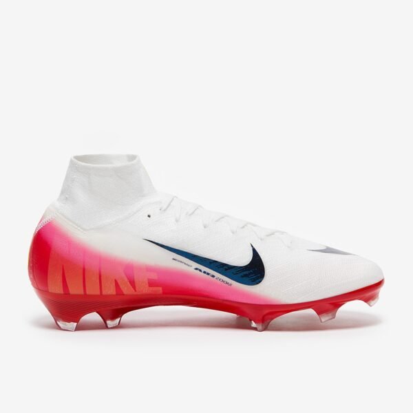 Nike Air Zoom Mercurial Superfly X Elite FG – White & Red – Image 4